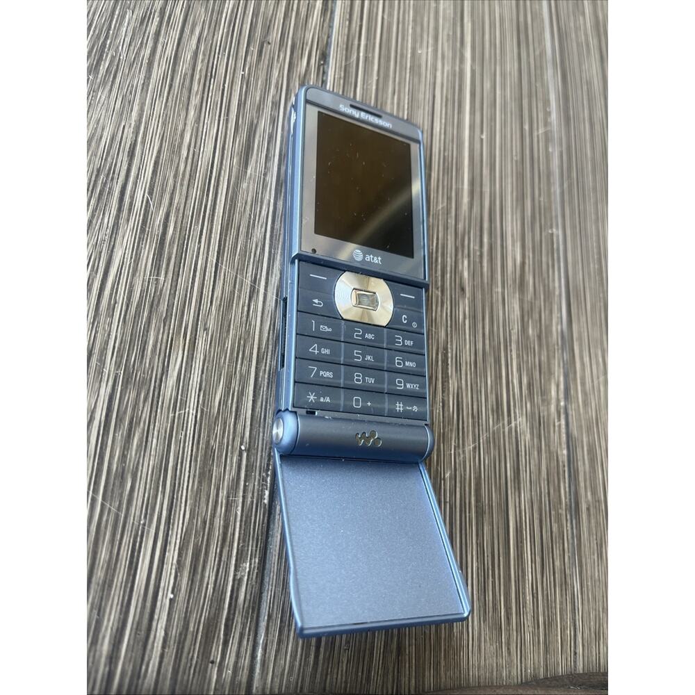 Sony Ericsson W350 W350i black Blue Flip 2G MobilPhone Untested - Picture 2 of 8